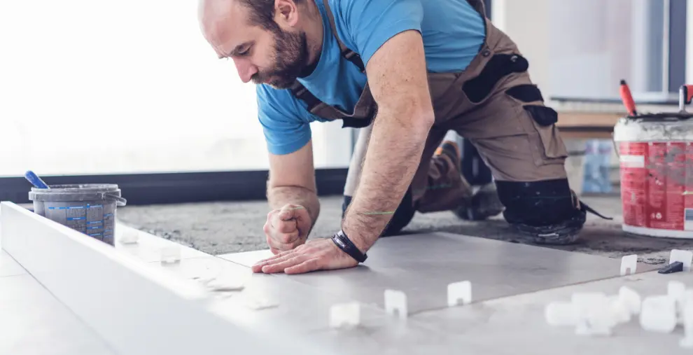 Electro trading professional laying floor tiles